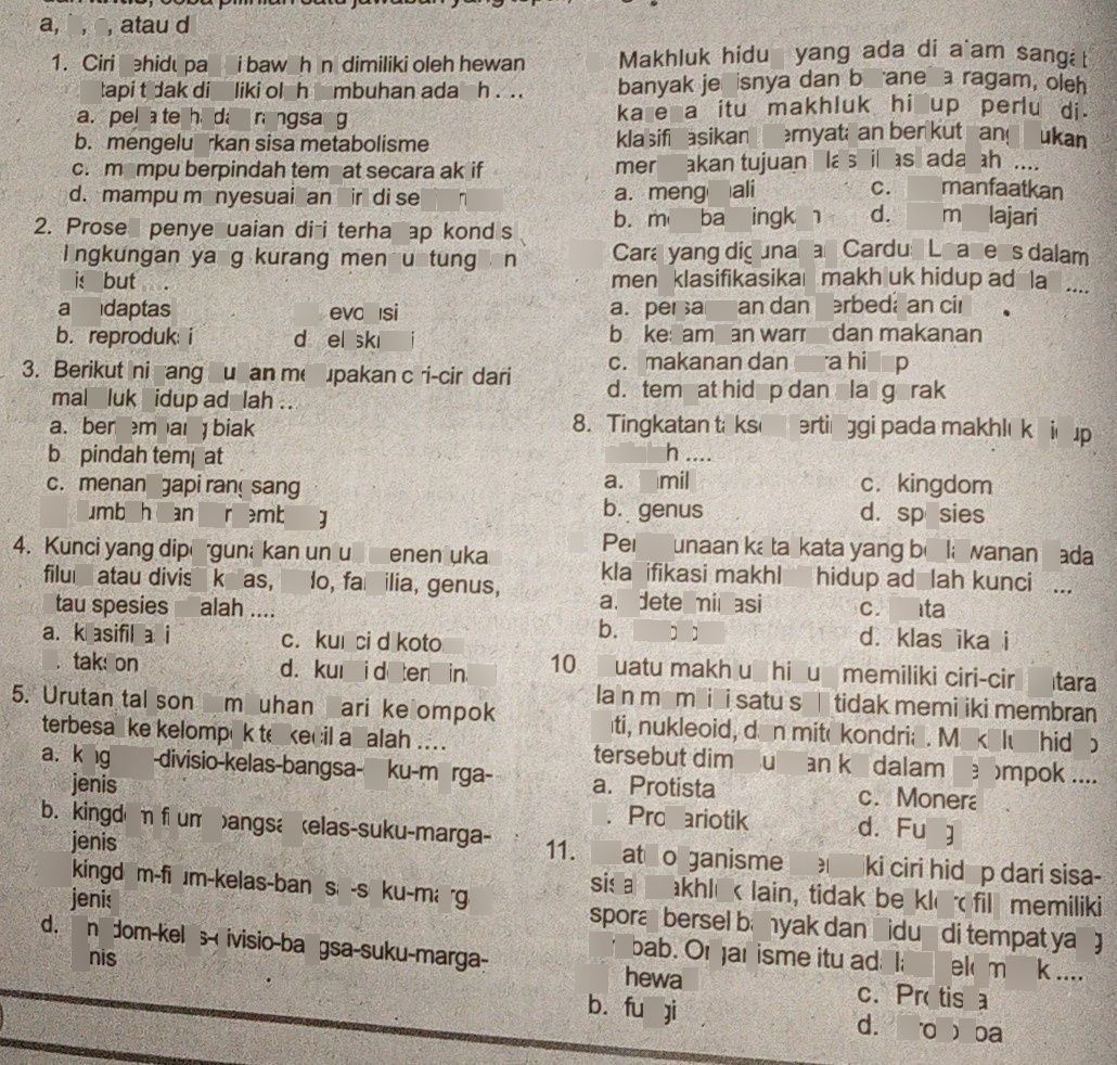 Euglena kurang cocok