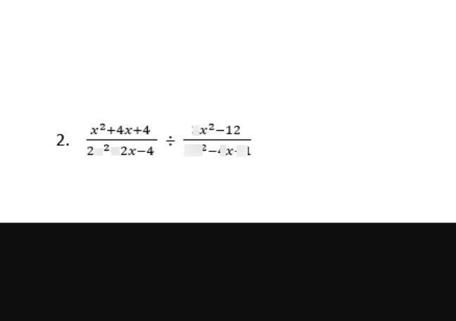 search-thumbnail-$2.$ $\dfrac {x^{2}+4x+4} {2x^{2}+2x-4}\div \dfrac {3x^{2}-12} {3x^{2}-4x+1}$ 
