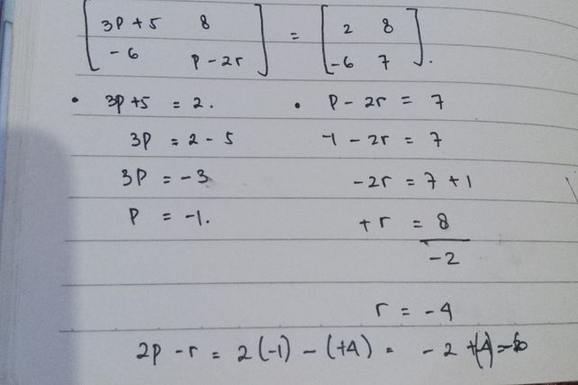 Diketahui Kesamaan Matrik Lihat Cara Penyelesaian Di Qanda