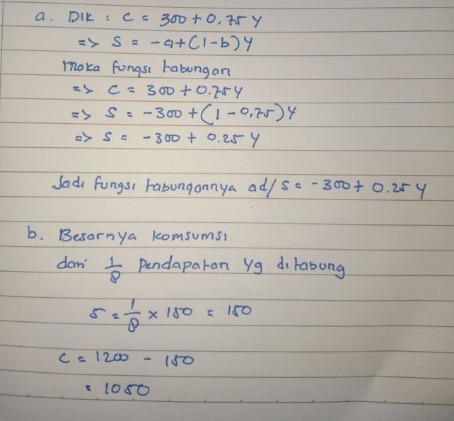 Diketahui Fungsi Konsumsi Lihat Cara Penyelesaian Di Qanda