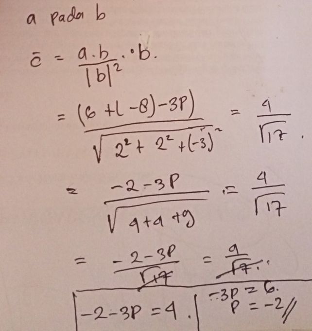 Panjang Proyeksi Vektor A Lihat Cara Penyelesaian Di Qanda