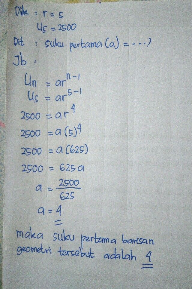 Diketahui Barisan Geometri Me See How To Solve It At Qanda