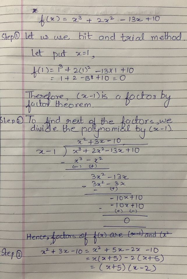 Factorise X32x2 13xx10 See How To Solve It At Qanda