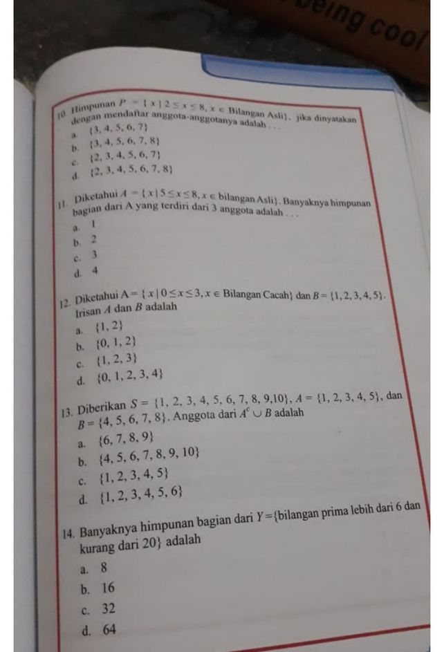 Diketahui Himpunan Semesta S Bilangan Asli Kurang Dari 10