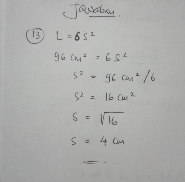 726 Cm Ab 672 Cm2 13 Jik Lihat Cara Penyelesaian Di Qanda