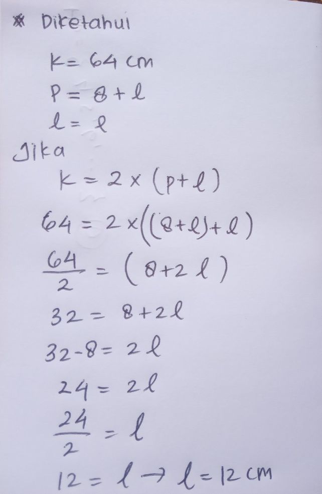 Diketahui Keliling Persegi Adalah 64 Cm Luas Persegi Tersebut Adalah Studi Indonesia