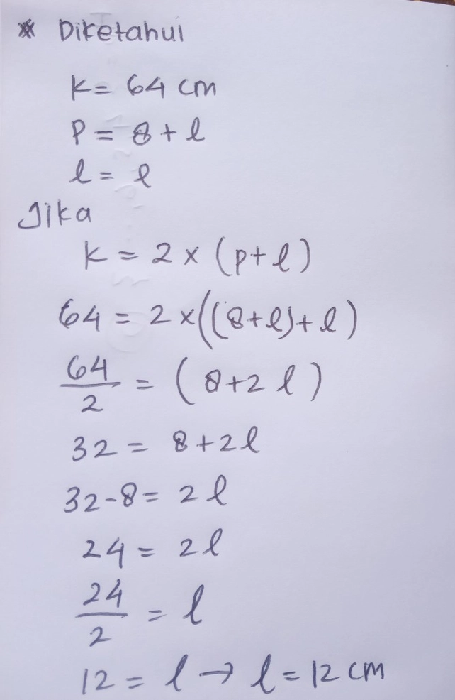 32+ Diketahui keliling sebuah persegi 64 cm panjang sisi persegi tersebut adalah information