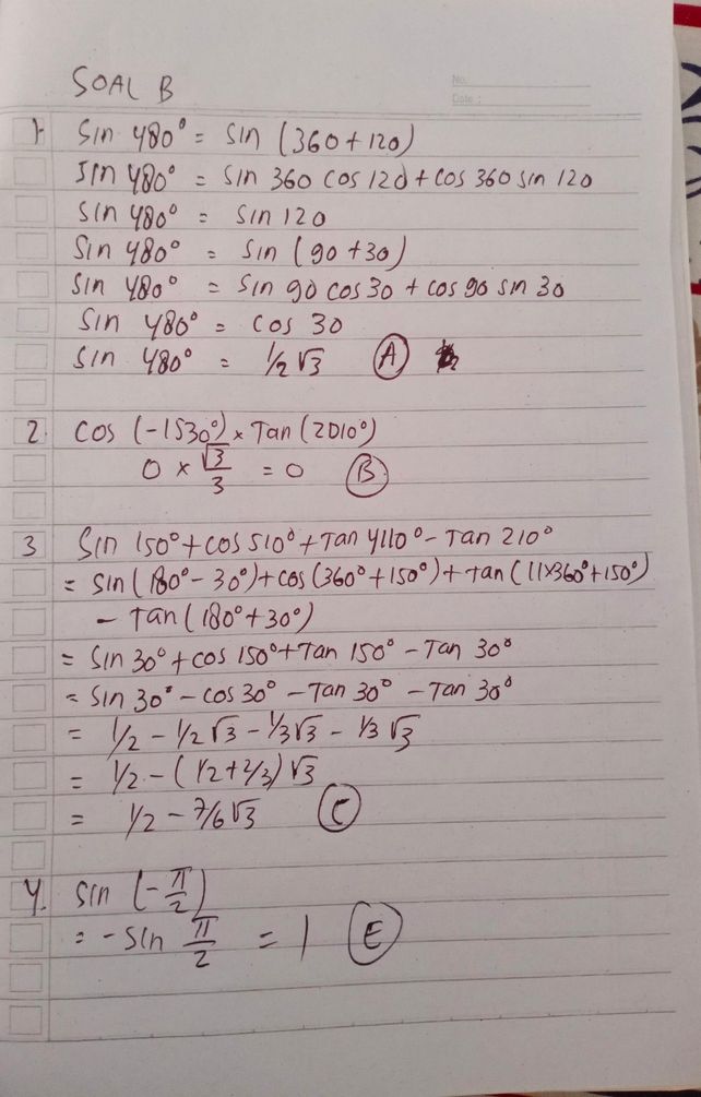 Nilai Dari Cos 210sin 330 Cos 60 Adalah Studi Indonesia