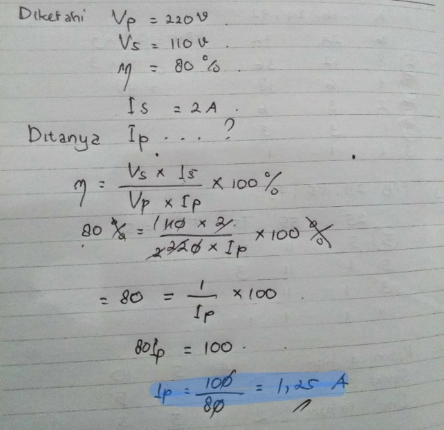 Tugas Efisensi Trafo Sebu Lihat Cara Penyelesaian Di Qanda