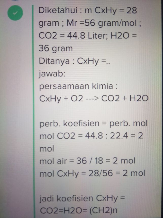 Suatu senyawa hidrokarbon  | Lihat cara penyelesaian di  