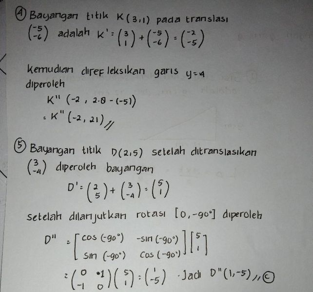1 Koordinat Bayangan Titi Lihat Cara Penyelesaian Di Qanda
