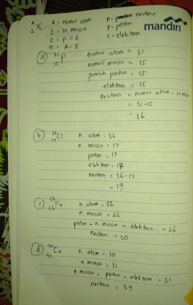 Tentukan Nomor Atom Massa Lihat Cara Penyelesaian Di Qanda
