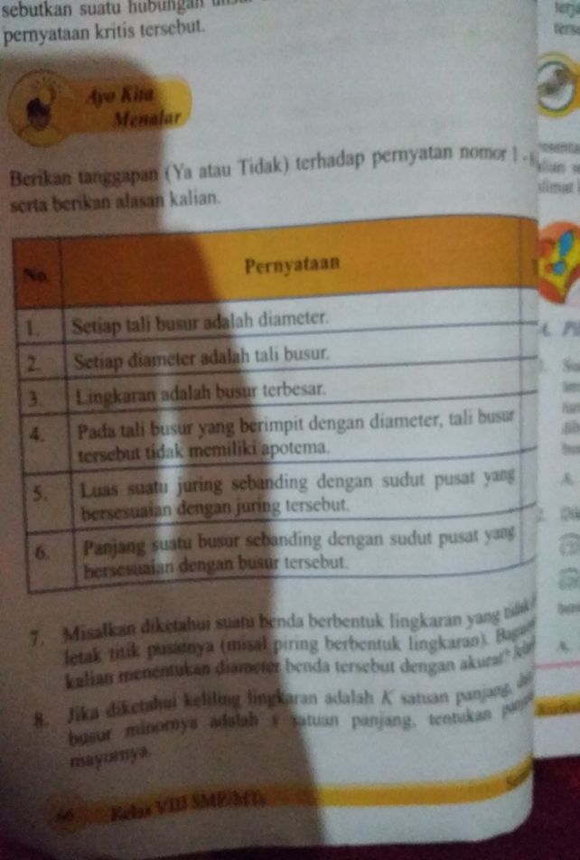 Apakah Setiap Diameter Merupakan Tali Busur Dan Setiap Tali Busur Merupakan Diameter Jelaskan Studi Indonesia