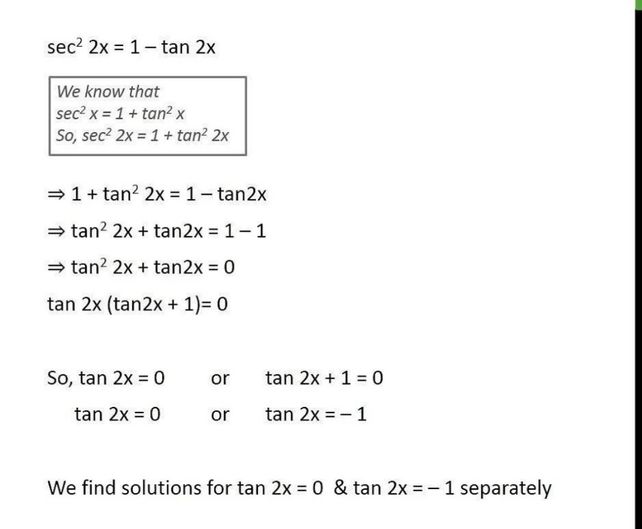 How To Find Tan 2 X