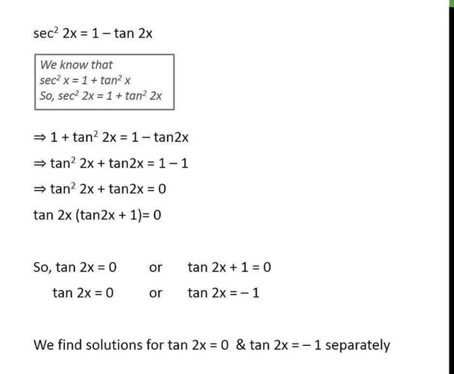 8 Solve The Equation Sec C22x See How To Solve It At Qanda