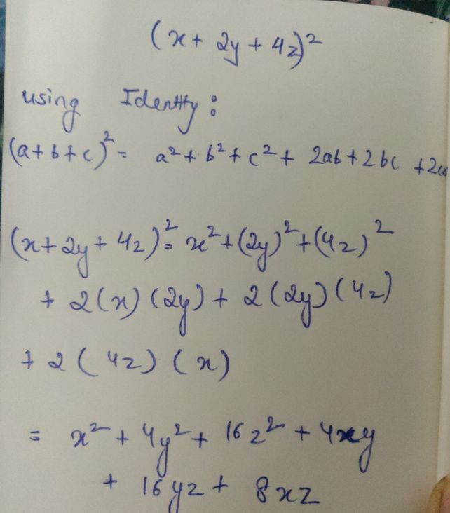 Expand X2y4z 2 Using Identit See How To Solve It At Qanda