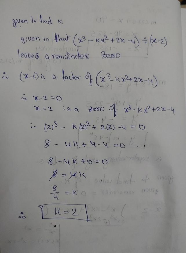 Find The Value Of K Which Mak See How To Solve It At Qanda