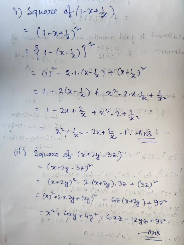Expand The Squares Of The Fol See How To Solve It At Qanda