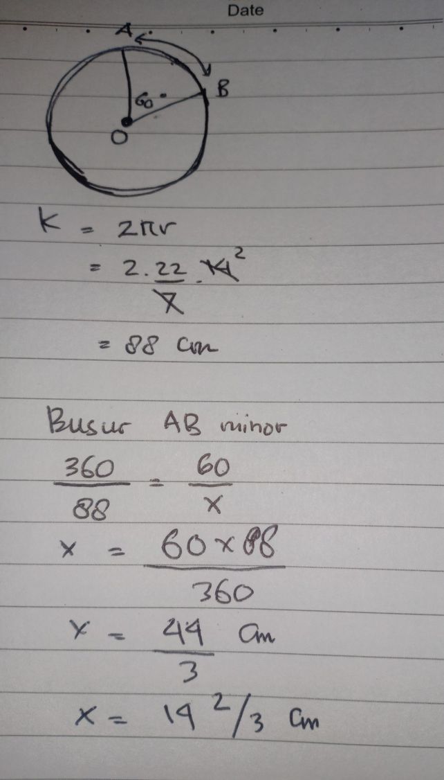 Panjang Busur Lingkaran Dengan Jari Jari 21 Cm Dan Sudut Pusat 60 Derajat Adalah Studi Indonesia