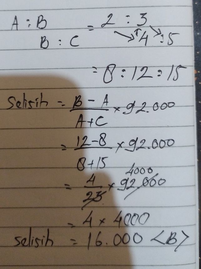 2 Perbandingan Uang Ali D Lihat Cara Penyelesaian Di Qanda