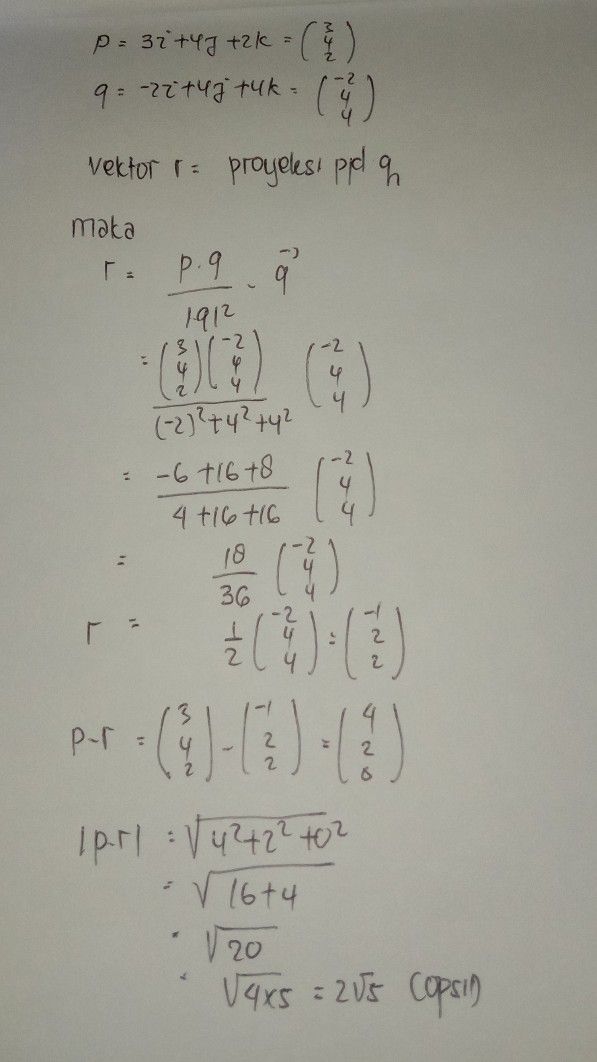 Diketahui Vektor P3i4 2k Descubre Como Resolverlo En Qanda