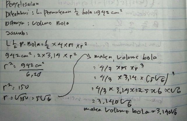 3 Belahan Setengah Bola P Lihat Cara Penyelesaian Di Qanda