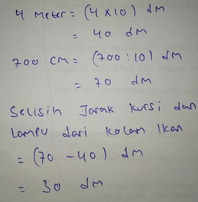 Jarak Kursi Dan Kolam Lihat Cara Penyelesaian Di Qanda