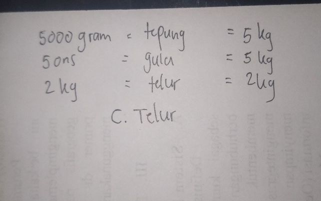 Ibu Membeli Gram Tepung O Lihat Cara Penyelesaian Di Qanda