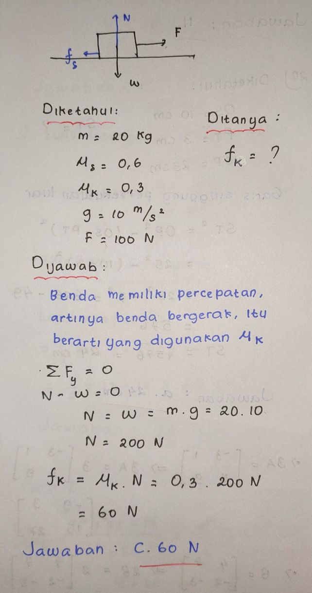 Sebuah Balok Bermassa 20 Lihat Cara Penyelesaian Di Qanda 4826