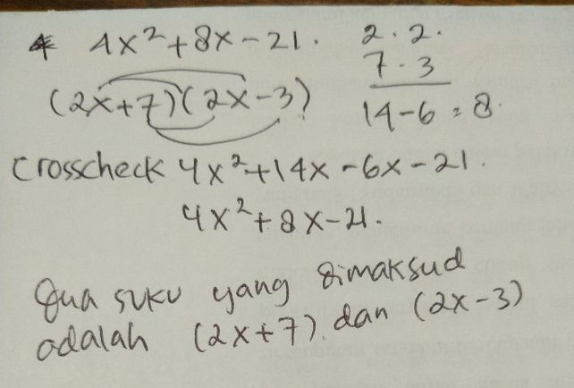 Perkalian dua suku yang m... Lihat cara penyelesaian di QANDA