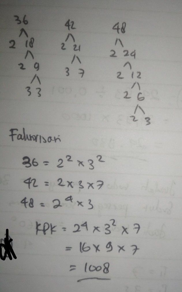 5 Kpk Dari 36 42 Dan 48 A Lihat Cara Penyelesaian Di Qanda 5 Kpk Dari 36 42 Dan 48 A Lihat Cara Penyelesaian Di Qanda