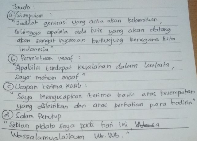Tulislah Contoh Kalimat N Lihat Cara Penyelesaian Di Qanda