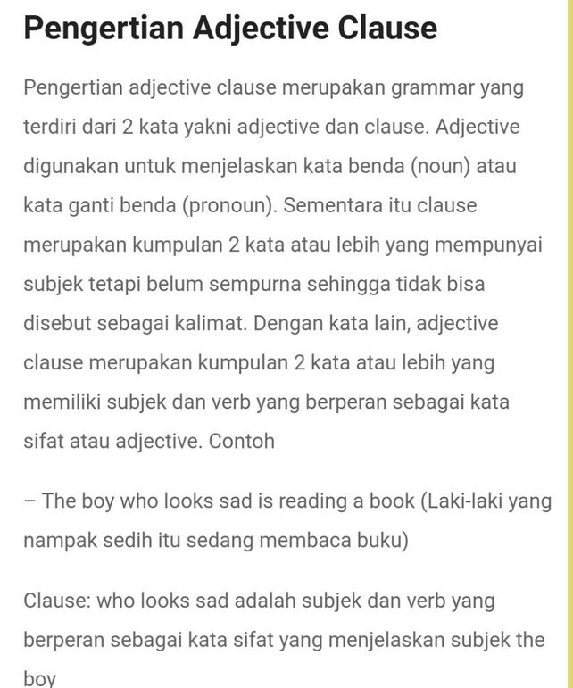 Adjective Clauses Usually Lihat Cara Penyelesaian Di Qanda