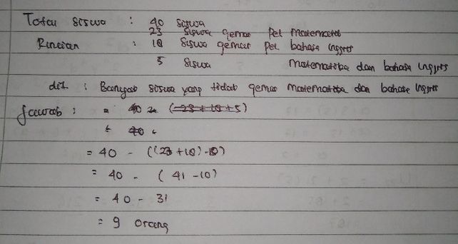 Dari 40 Siswa Kelas Ix 23 Lihat Cara Penyelesaian Di Qanda