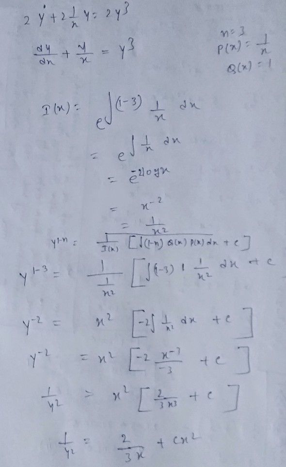 Solution Of Bernoulli S Equat See How To Solve It At Qanda