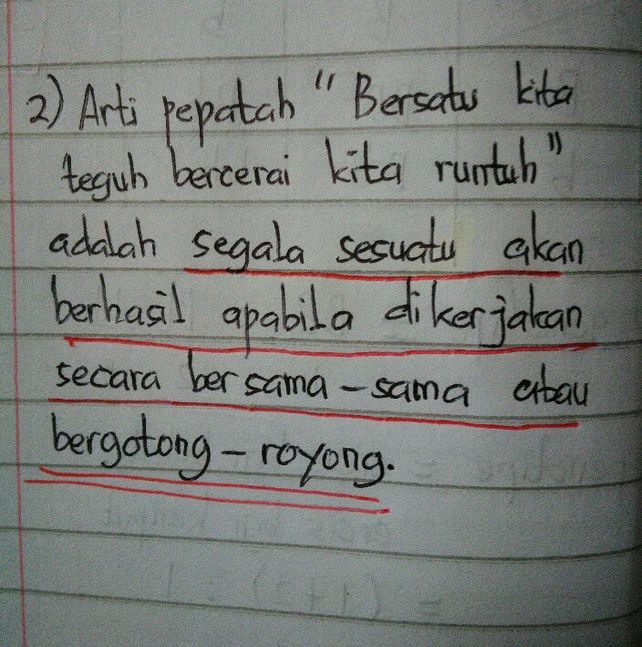 2 Arti Pepatah 66 Bersatu Kit See How To Solve It At Qanda