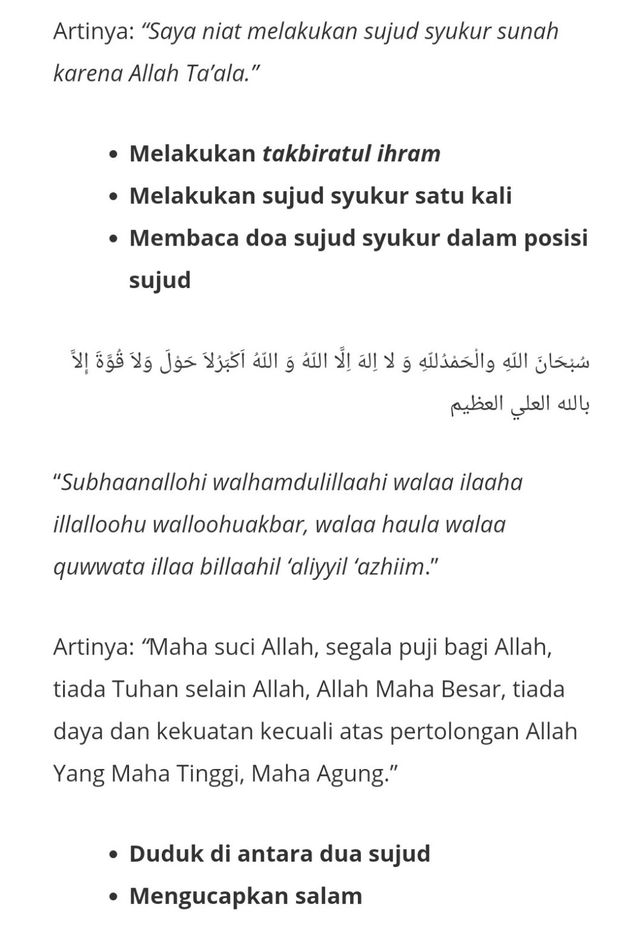 Bacaan Dalam Sujud Syukur Tuliskan Bacaan Sujud Sahwi
