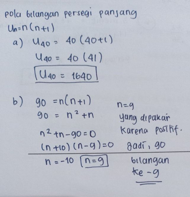 Pola Bilangan Persegi Panjang Ke 10
