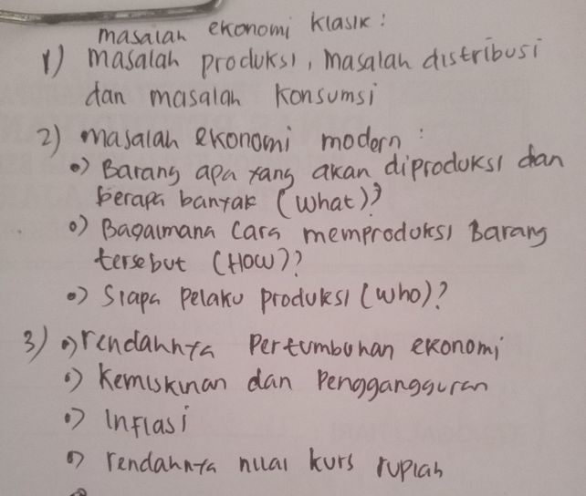 Masalah Ekonomi Klasik