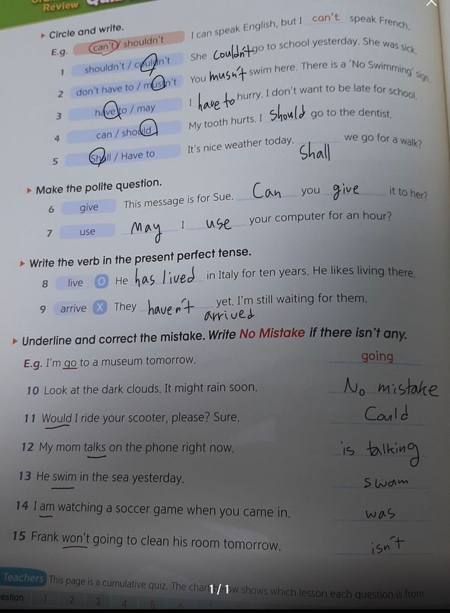 Grammar Quiz 11 Review Circle See How To Solve It At Qanda