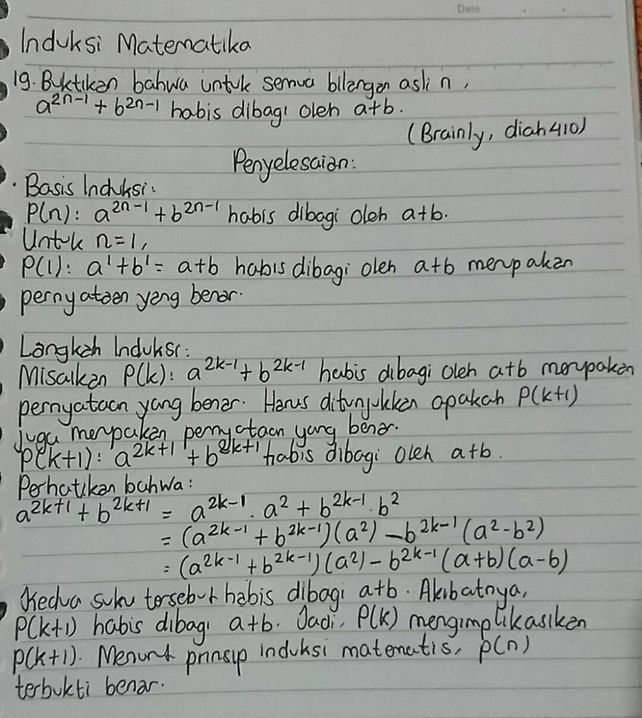 Soal Induksi Matematika Brainly Soal Induksi Matematika Brainly