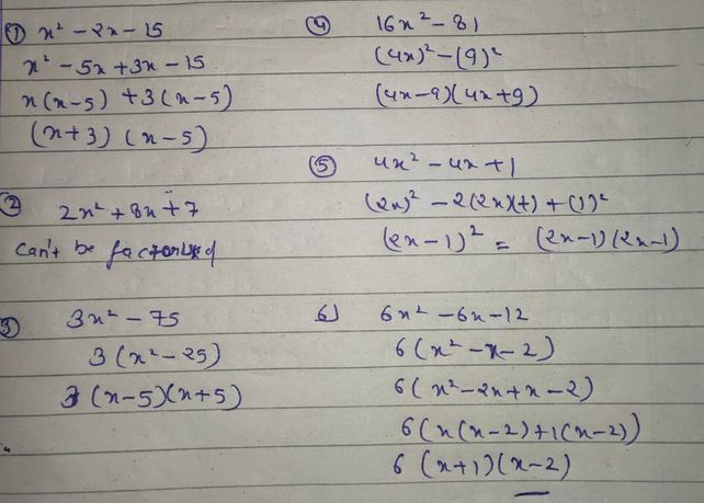 Factor Each Expression Comple See How To Solve It At Qanda