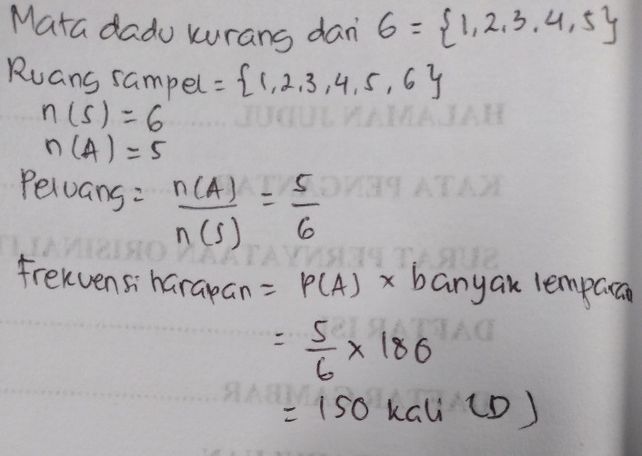 40 Sebuah Dadu Dilempark Lihat Cara Penyelesaian Di Qanda
