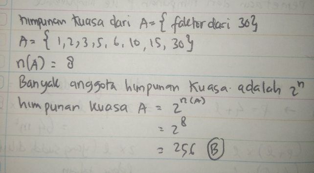 Himpunan Kuasa Dari Himpunan A Adalah