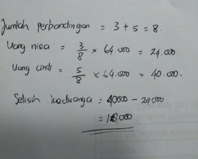 Perbandingan Uang Nissa D Lihat Cara Penyelesaian Di Qanda