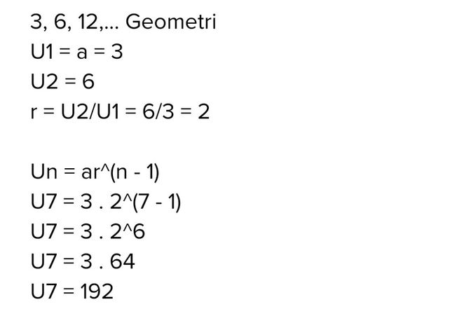 1 Tentukan Suku Ke Tujuh Lihat Cara Penyelesaian Di Qanda