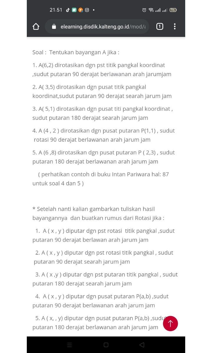 Contoh Soal Rotasi 90 Derajat : Rotasi Berlawanan Arah Jarum Jam Sejauh ...