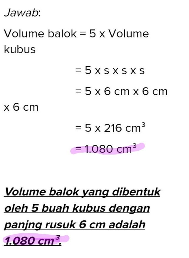 Soal Matematika Kelas 5 Sd Bab 5 Kubus Dan Balok Dan Kunci Jawaban Www Bimbelbrilian Com