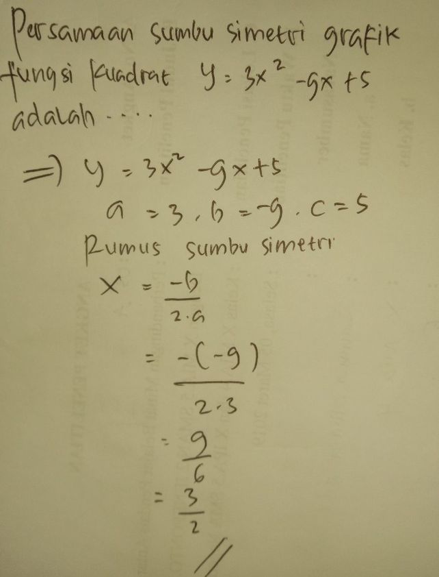 Persamaan Sumbu Simetri Descubre Como Resolverlo En Qanda