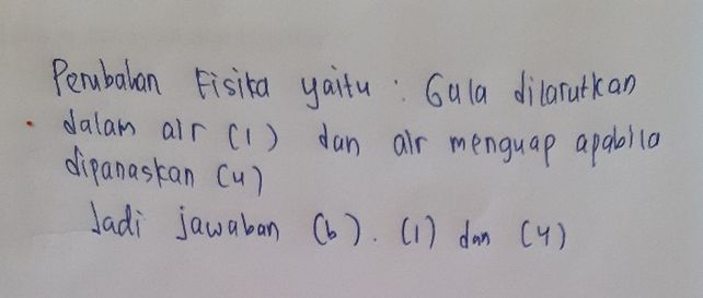 Perubahan Fisika Ditunjukkan Oleh Nomor